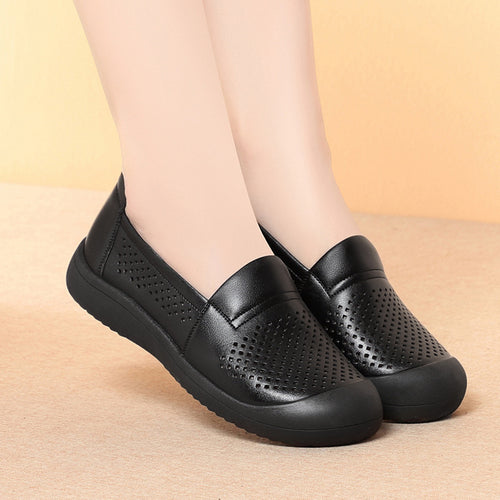 Damen bequeme Slip-On Schuhe mit atmungsaktivem Lochdesign und rutschfester Sohle EB