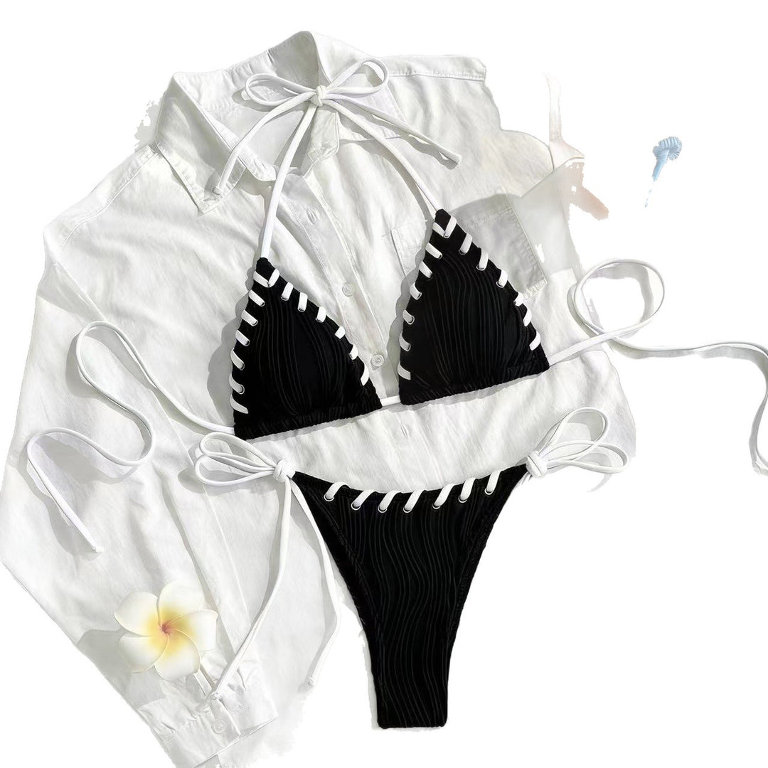Damen Triangel-Bikini mit Rüschendetails EB