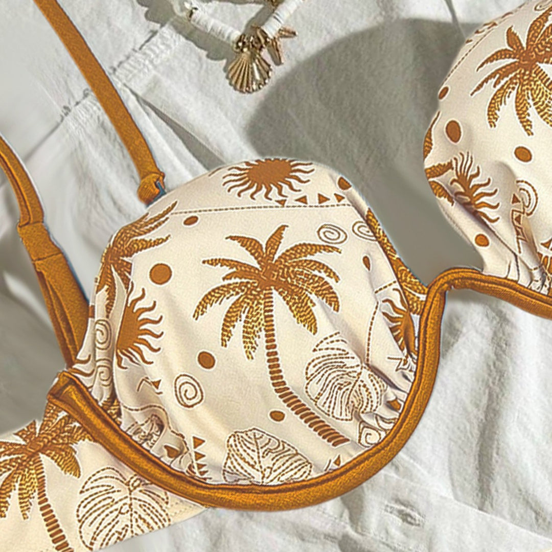Damen Bikini-Set mit verstellbaren Trägern und charmanten Muschelverzierungen EB