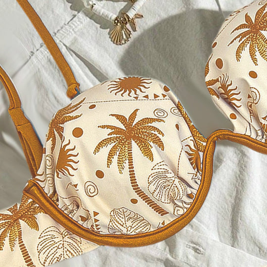 Damen Bikini-Set mit verstellbaren Trägern und charmanten Muschelverzierungen EB