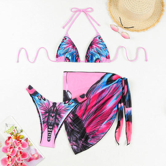Damen Triangel-Bikini-Set mit schickem Wickelrock EB