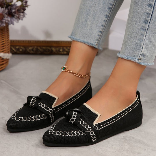 Damen luftige Ballerinas mit modischem Schleifen-Design EB
