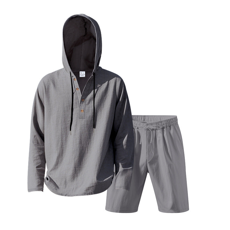 Herren lässiges Set mit Kapuze und Shorts EB