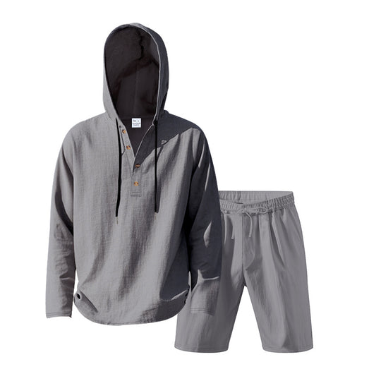 Herren lässiges Set mit Kapuze und Shorts EB