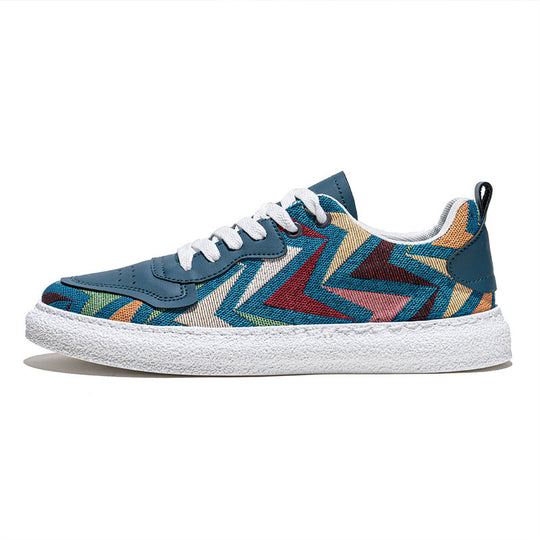 Damen Sportliche Sneaker mit farbenfrohem Chevron-Muster und rutschfester Sohle EB
