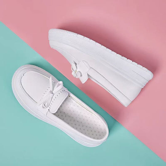 Damen komfortable Slip-On-Sneaker mit eleganter Schleifenapplikation EB