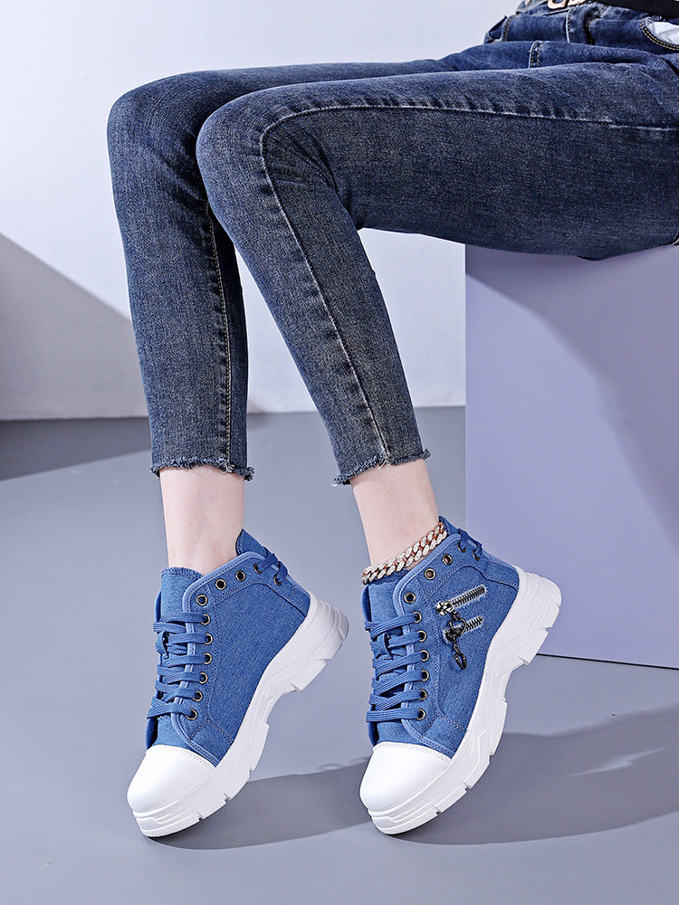 Damen modische Sneakers mit gewebtem Obermaterial und auffälligen Akzenten EB