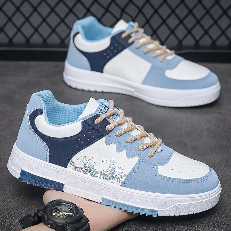 Damen stylische Sneaker mit kunstvoller Wellenmotivik EB