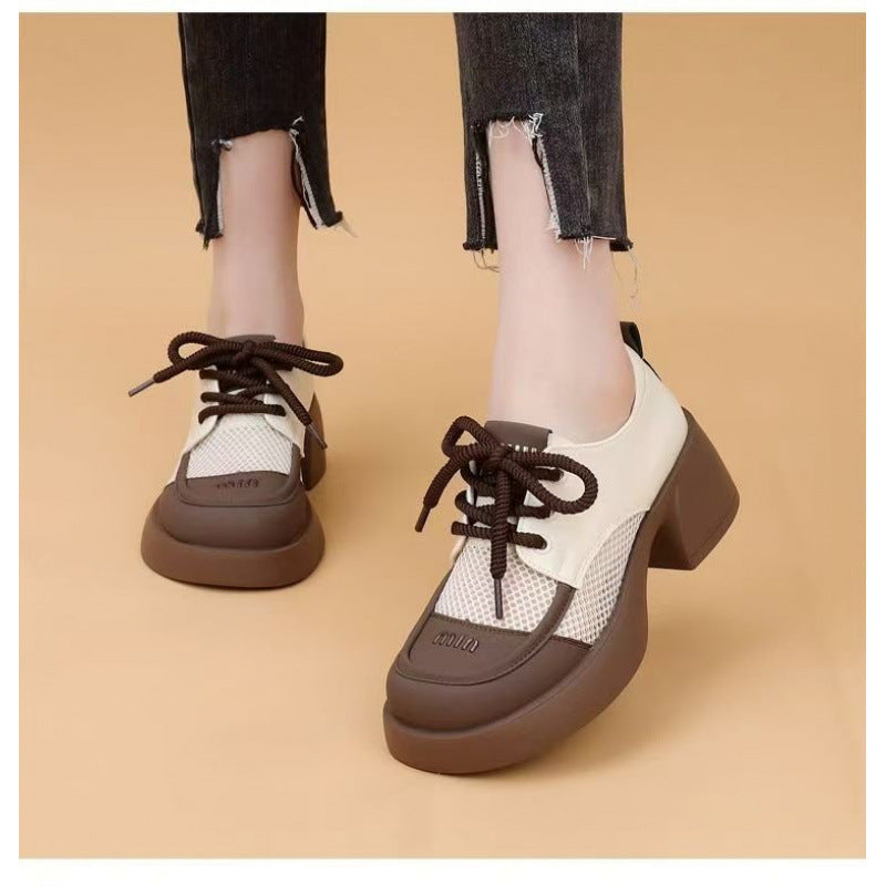 Damen Modische Sneakers mit innovativer Mesh- und Lederkombination EB