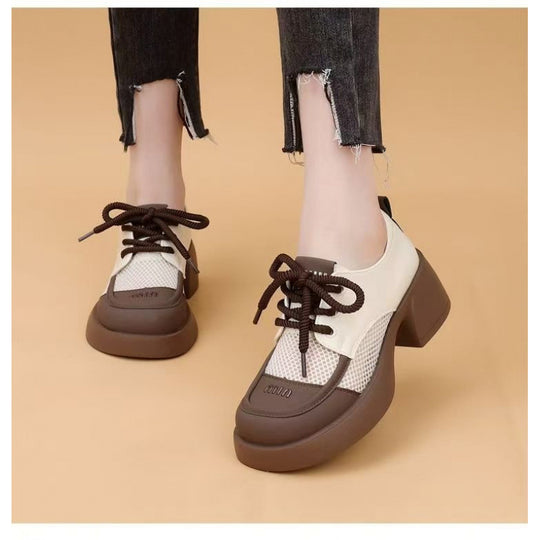 Damen Modische Sneakers mit innovativer Mesh- und Lederkombination EB