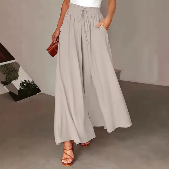 Damen Palazzo-Hosen mit elastischem Bund und praktischen Taschen EB