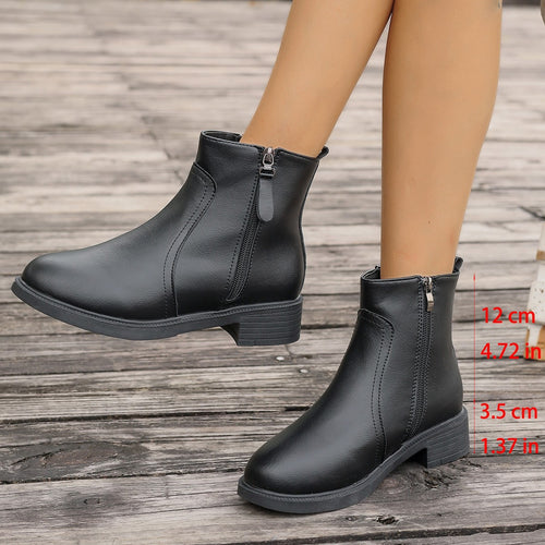 Damen Elegante Stiefeletten mit Reißverschluss und modischem Design EB
