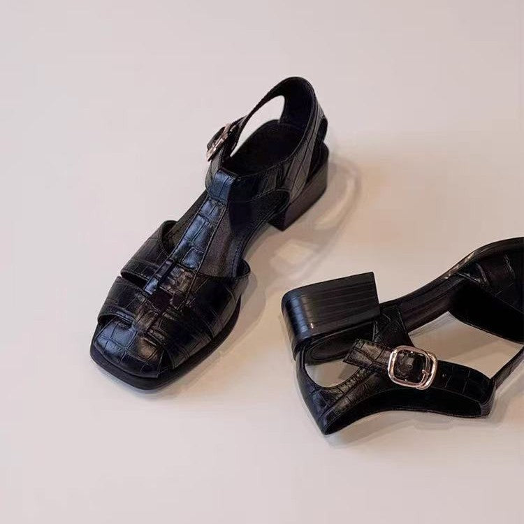 Damen elegante Sandalen mit Blockabsatz EB