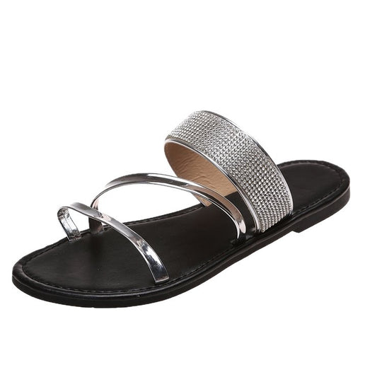 Damen elegante Glitzersandalen mit Schmuckdetails EB