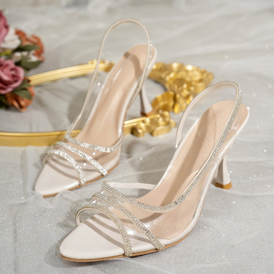 Damen Glamouröse Slingback Sandalen EB