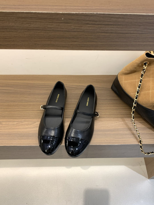 Damen Elegante Mary Jane Ballerinas mit modischem Riemchen und komfortablem Fußbett EB