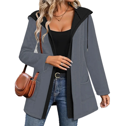 Damen Lässige Kapuzenjacke mit praktischen Taschen und modernem Schnitt EB