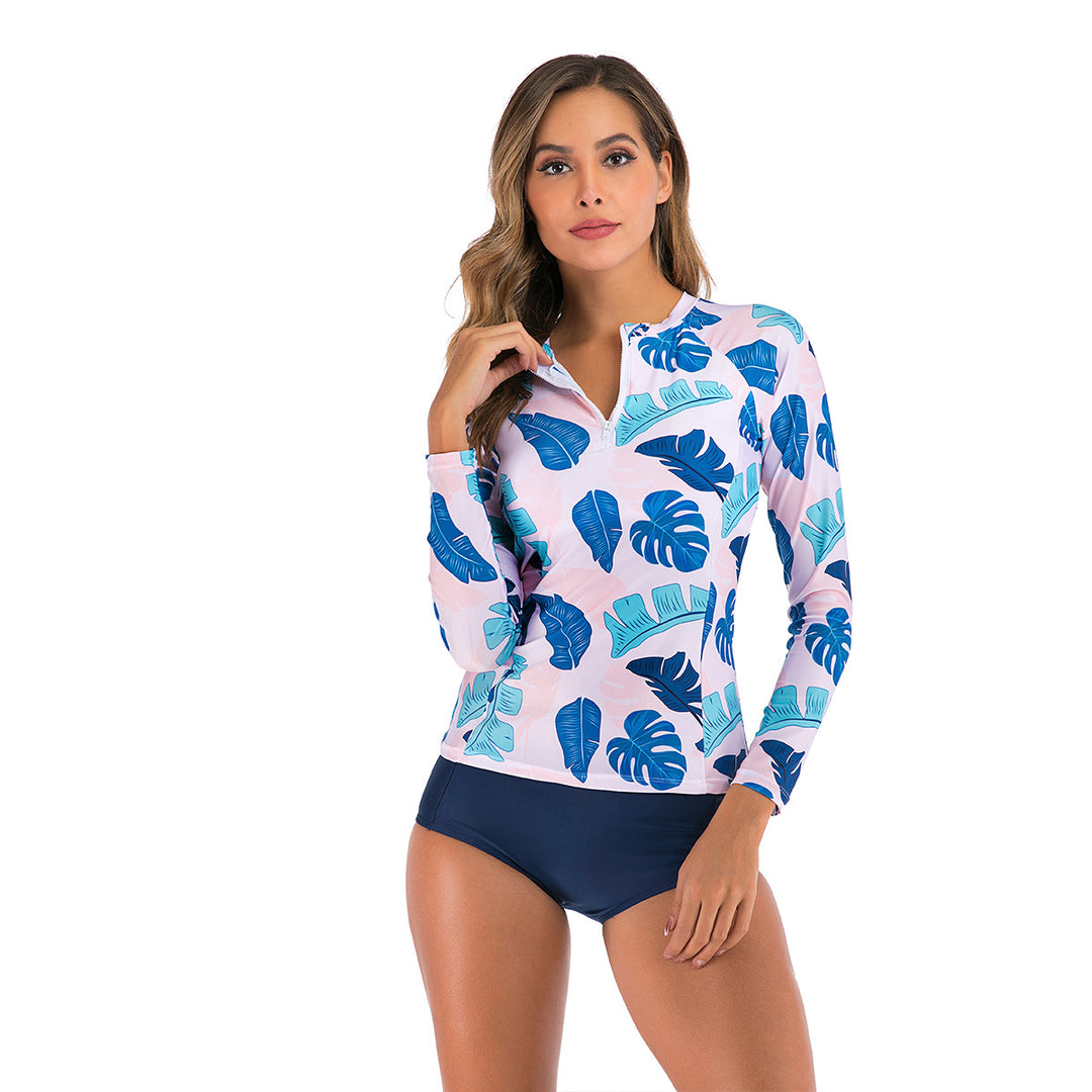 Damen UV-Schutz Rashguard mit floralem Muster EB