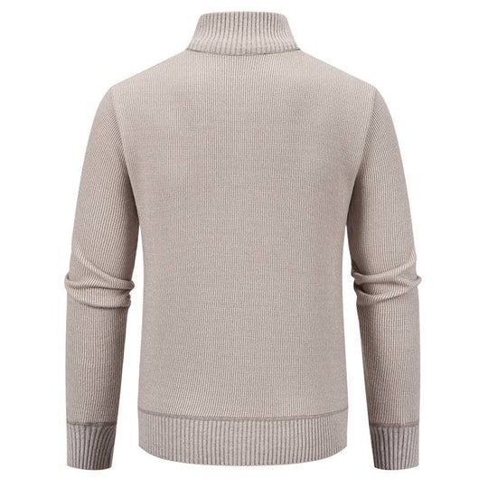 Herren Strickjacke mit hohem Kragen und modernen Reißverschlusstaschen EB