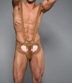 Männer Novelty Plüsch Rentier Tanga mit Geweihtasche