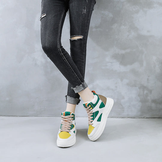 Damen modische High-Top Sneakers mit trendigen Farbakzenten EB