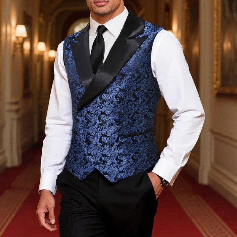 Herren elegante und luxuriöse Samtweste mit kunstvollem Muster EB