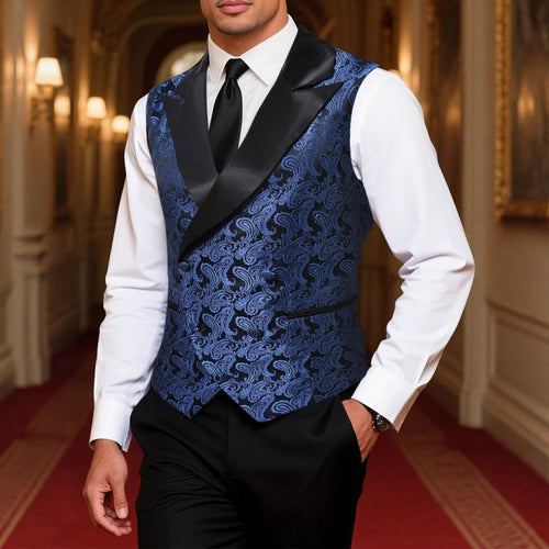 Herren elegante und luxuriöse Samtweste mit kunstvollem Muster EB