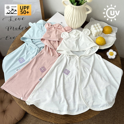 Unisex nan leichter UV-Schutz Kinderponcho mit Kapuze und verspielten Ohren für Babys R&B