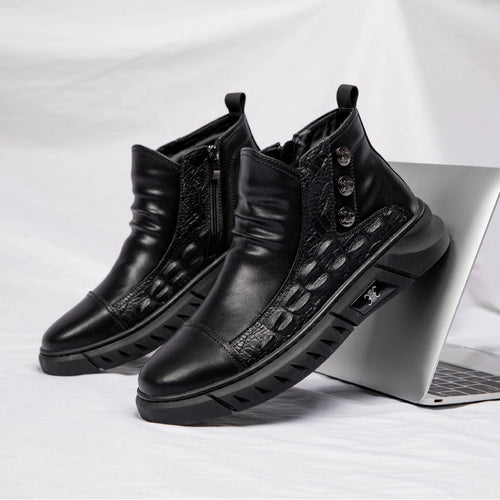 Damen Modische Stiefeletten mit Reißverschluss und Details EB