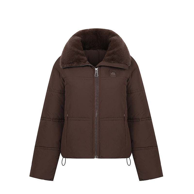 Damen Stylische gefütterte Winterjacke mit abnehmbarem Kragen EB