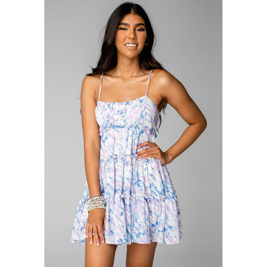 Damen Freizeitkleid mit verspielten Rüschendetails und verstellbaren Trägern EB