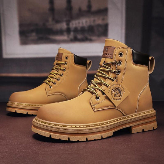 Damen Lederstiefeletten mit robustem Profil und Schnürung EB