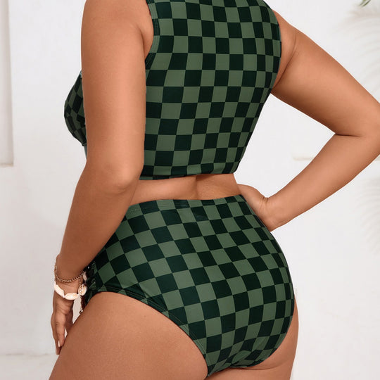 Damen Cropped Badeoberteil mit hoch geschnittenem Höschen EB