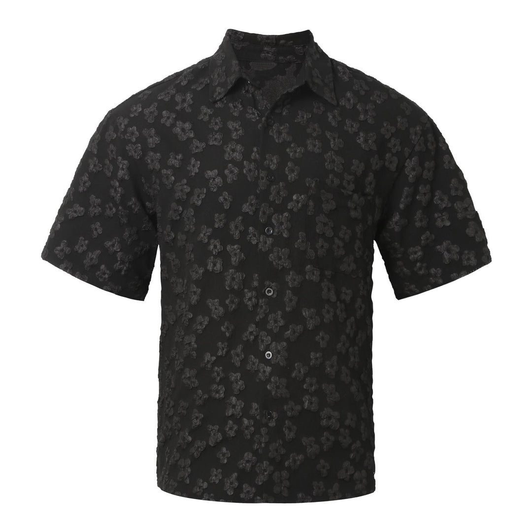 Herren Kurzarmhemd mit floralem Texturmuster EB