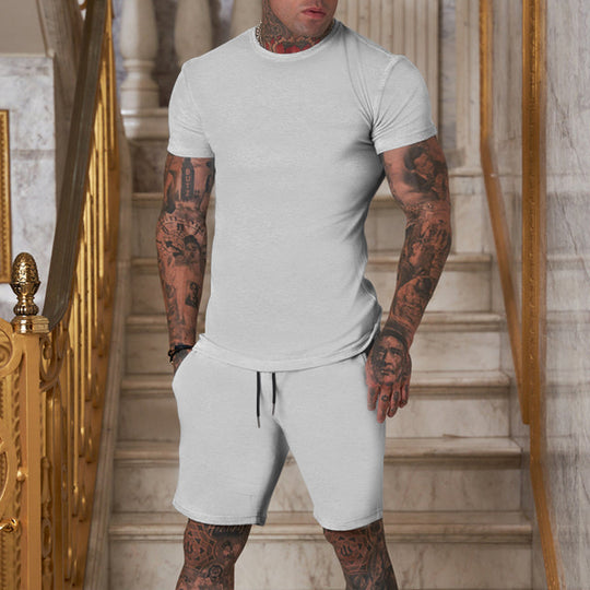 Herren sportliches Freizeit-Set aus weichem Baumwollmix mit elastischem Bund EB
