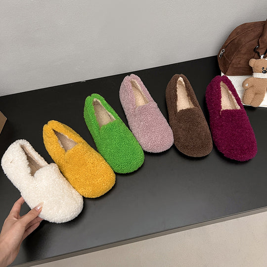 Damen Flauschige Hausschuhe aus hochwertigem Plüschmaterial EB
