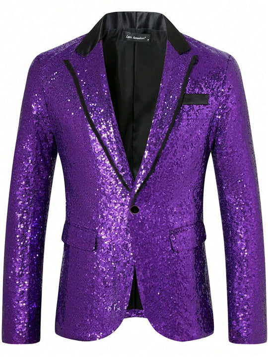 Herren Glamouröser Paillettenblazer EB