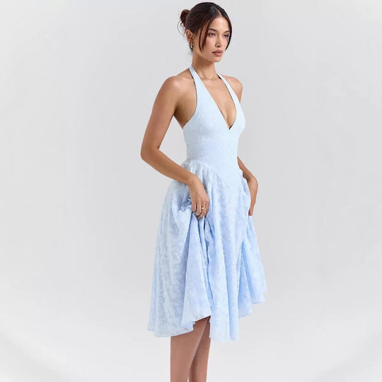 Damen elegantes Halterkleid EB