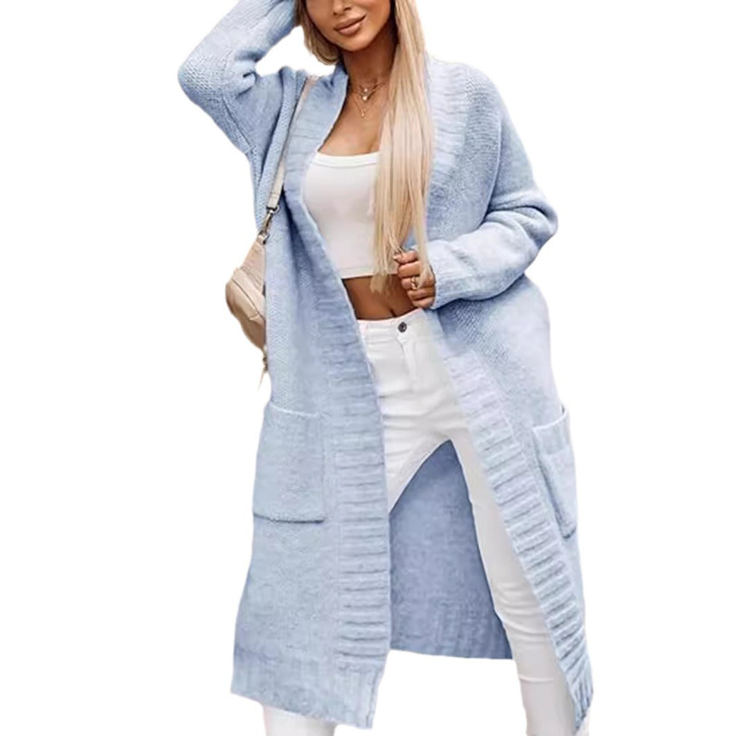 Damen Strickcardigan mit aufgesetzten Taschen und elegantem Design EB
