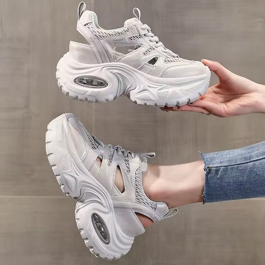 Damen Sportliche Sneakers mit atmungsaktiver Netzstruktur und gepolstertem Innenfutter EB