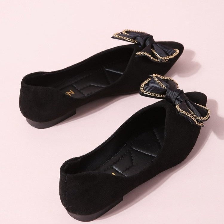 Damen Ballerinas mit elegantem Schleifen-Design EB