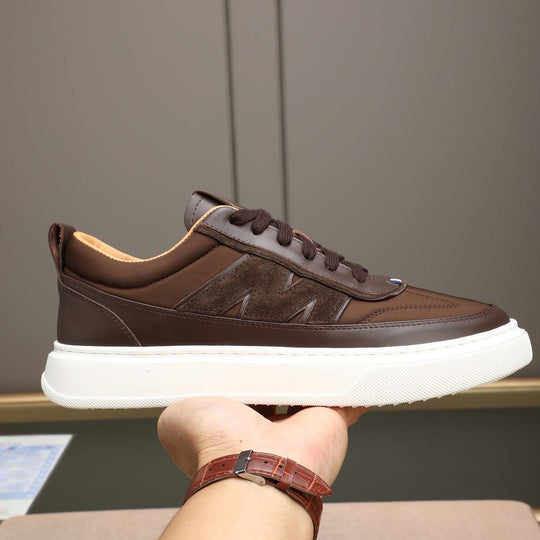 Damen Sportliche Sneakers mit luxuriösem Leder und rutschfester Laufsohle EB