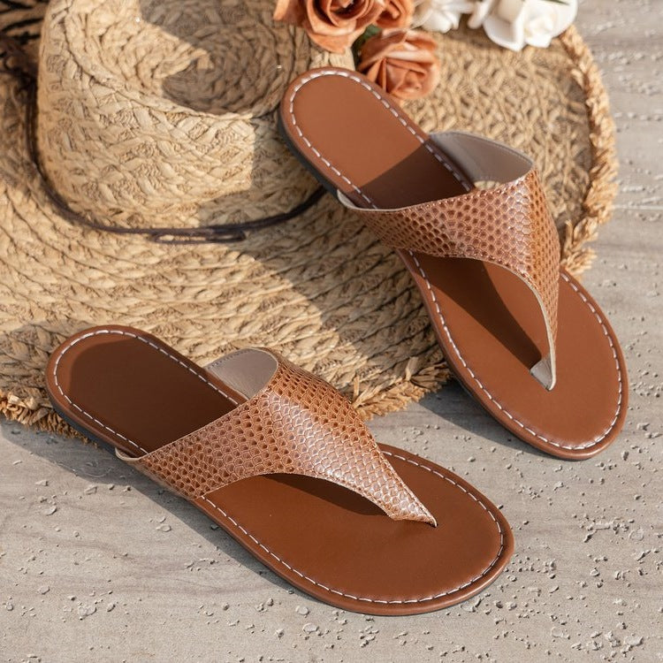 Damen elegante Zehentrenner-Sandalen mit geflochtenen Riemen EB