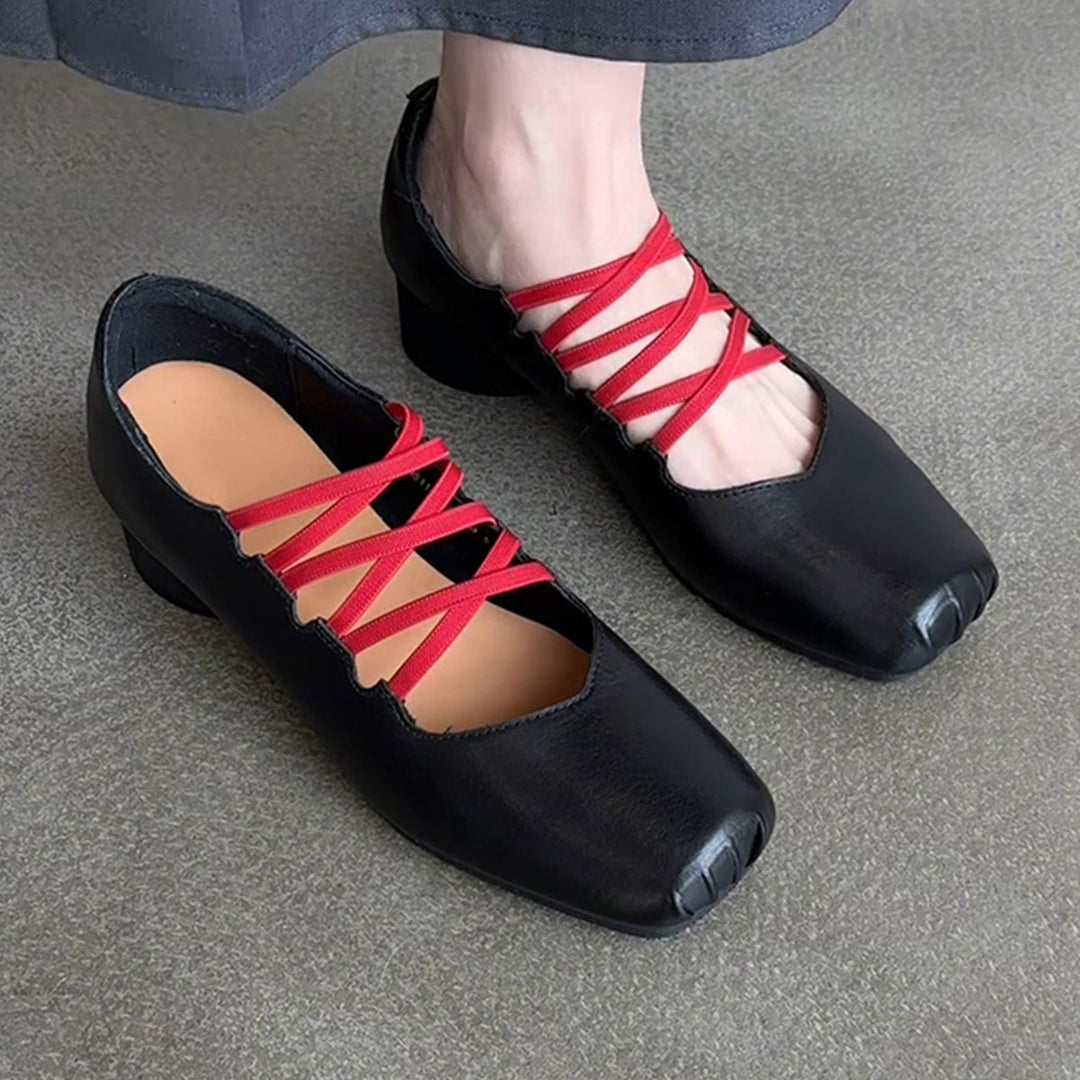 Damen Schuhe mit ausgefallenem Schnürdesign und eleganter Absatzhöhe EB
