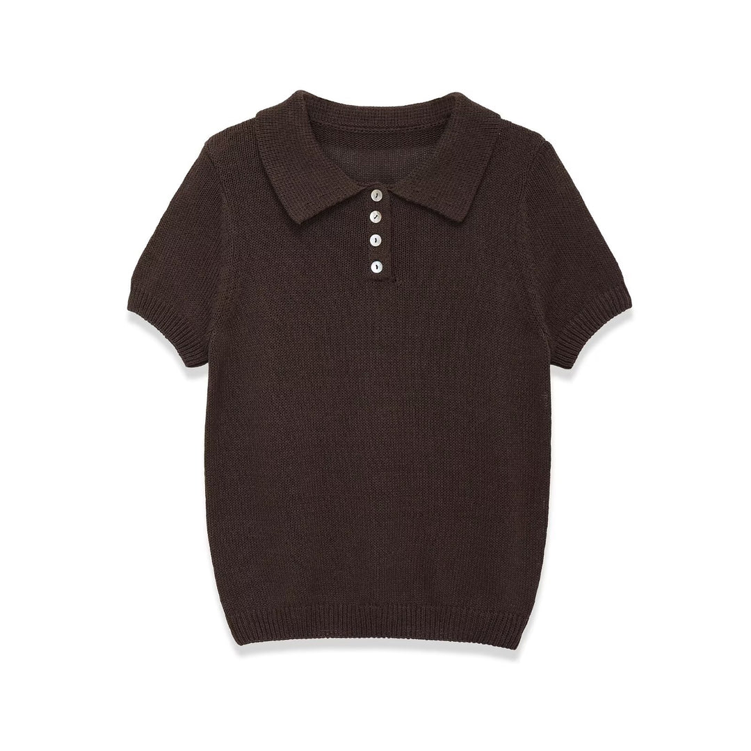 Damen Polohemd mit elegantem Kragen und hochwertigen Knopfdetails EB