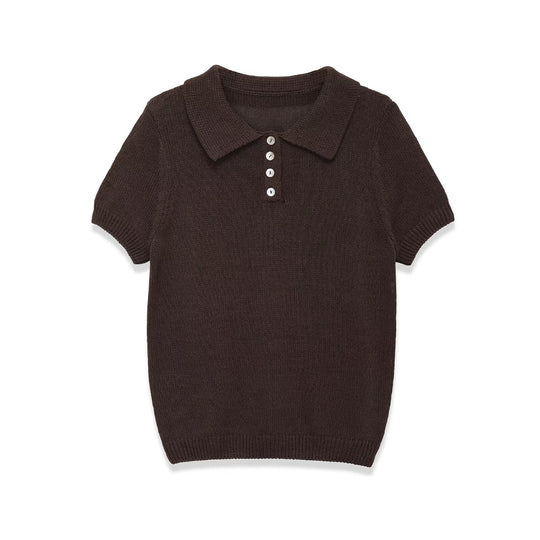 Damen Polohemd mit elegantem Kragen und hochwertigen Knopfdetails EB