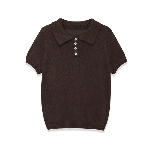 Damen Polohemd mit elegantem Kragen und hochwertigen Knopfdetails EB