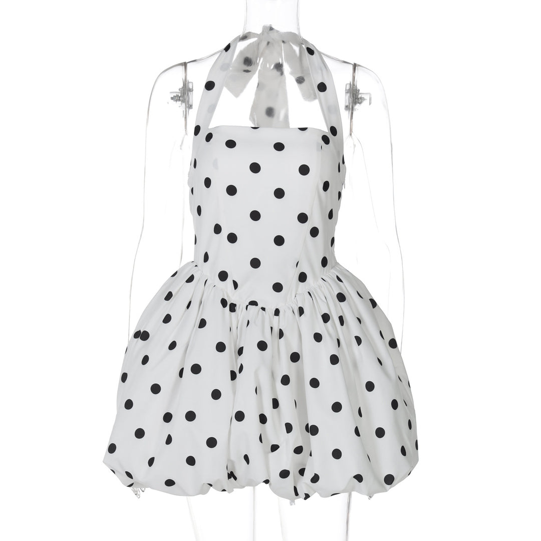 Damen Babydoll Kleid mit Punkten EB