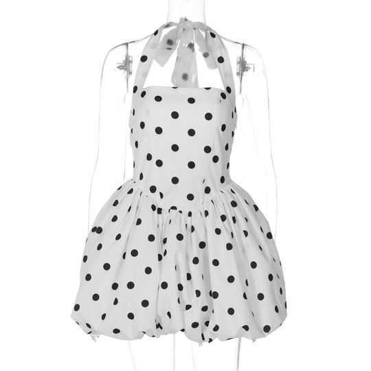 Damen Babydoll Kleid mit Punkten EB