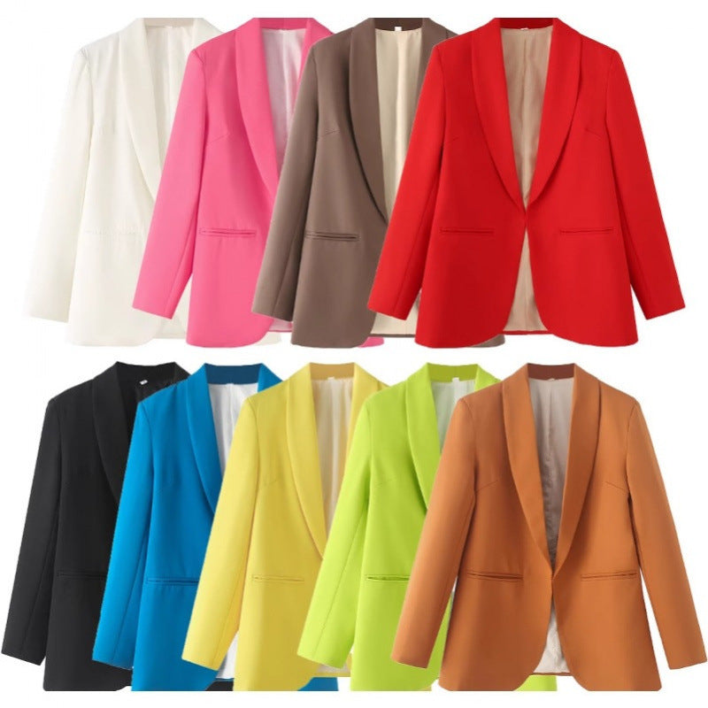 Damen eleganter Blazer mit einzigartigem Schnitt und Taschen EB